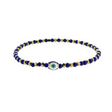 Charm Evil Eye Beaded Bracelet Silver Sterling with Enamel By Ruigos