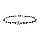 Charm Evil Eye Beaded Bracelet Silver Sterling with Enamel By Ruigos