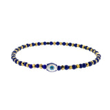 Charm Evil Eye Beaded Bracelet Silver Sterling with Enamel By Ruigos