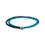 SILVER 925 ENAMEL EVIL EYE STONES LAPIS TURQUOISE DOUBLE WRAP BRACELET BY RUIGOS